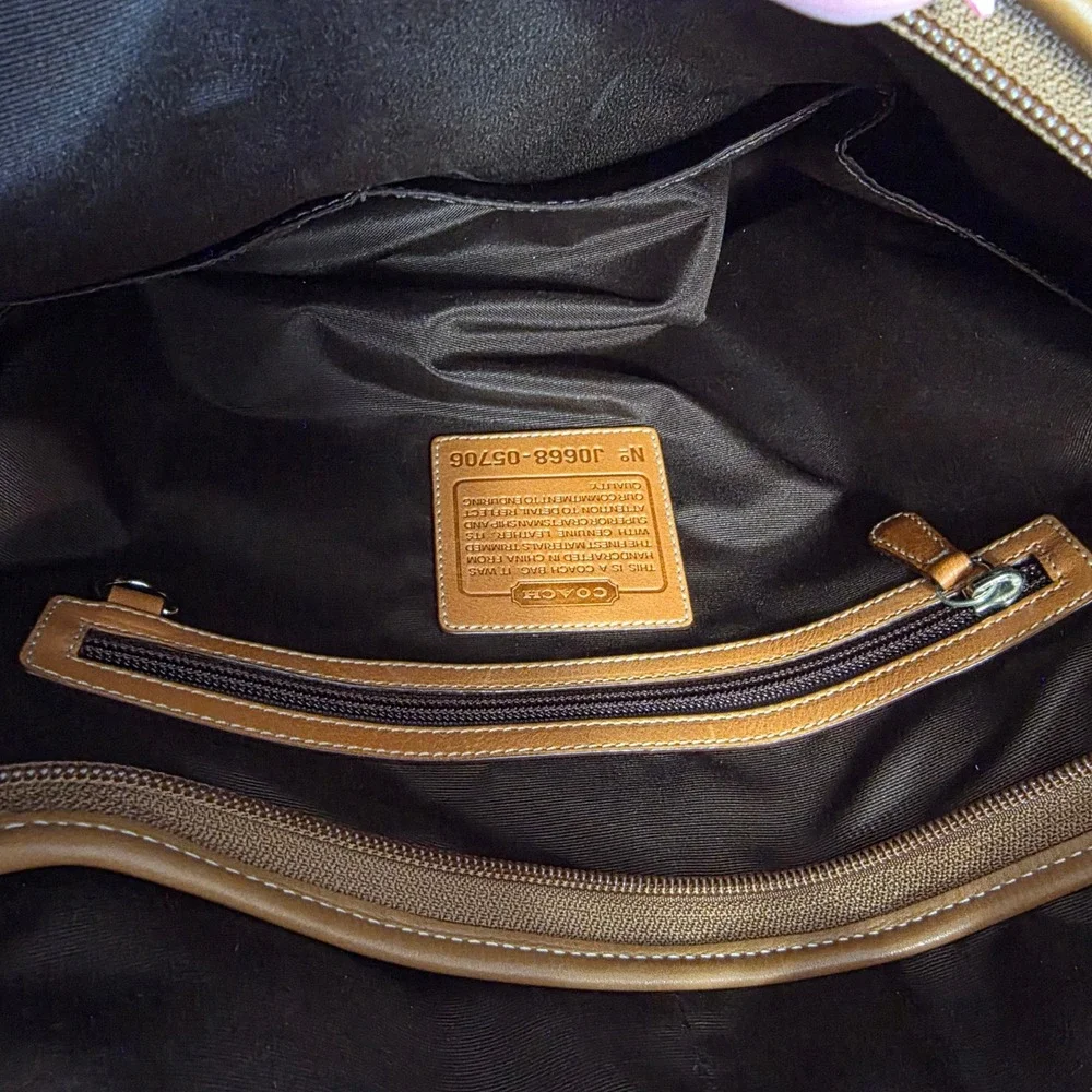 Coach Messenger Bag Womens Large Khaki Ginger Signature Jacquard 05706 Vintage
